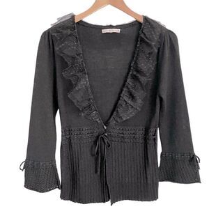 Nanette Lepore Black Lace Cardigan